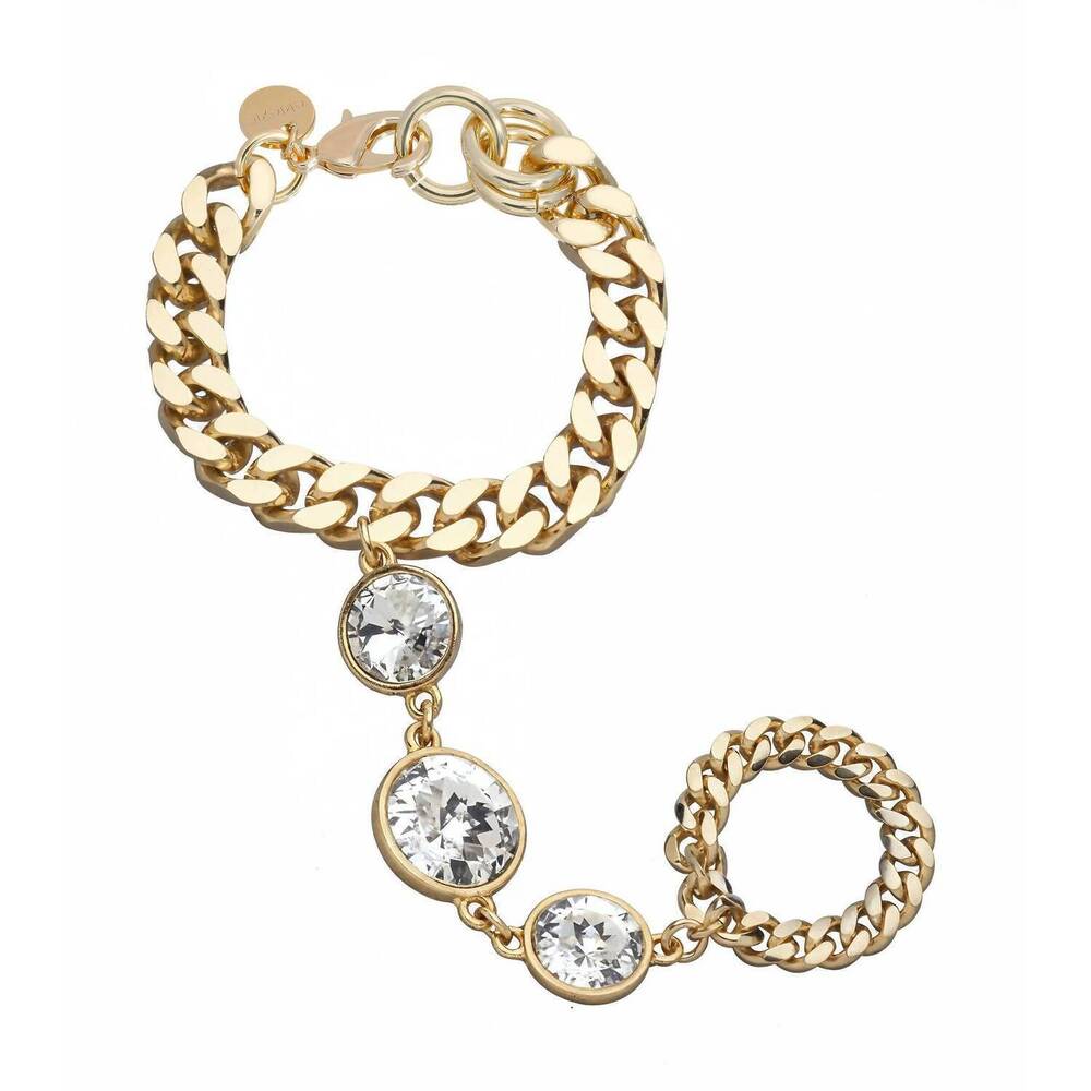 NEW EKLEXIC women's santiago hand chain in gold